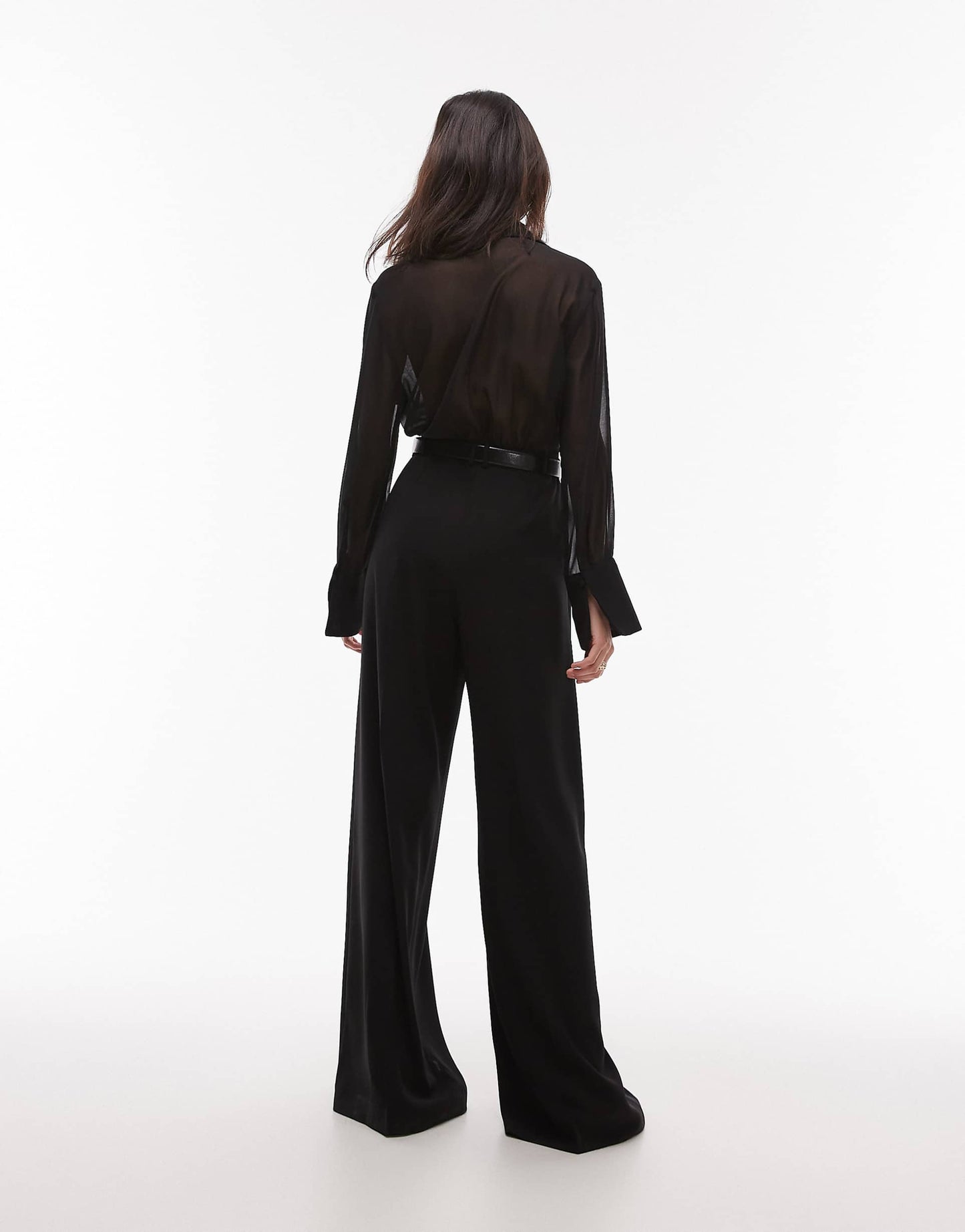 Belted Long Sleeve Jumpsuit