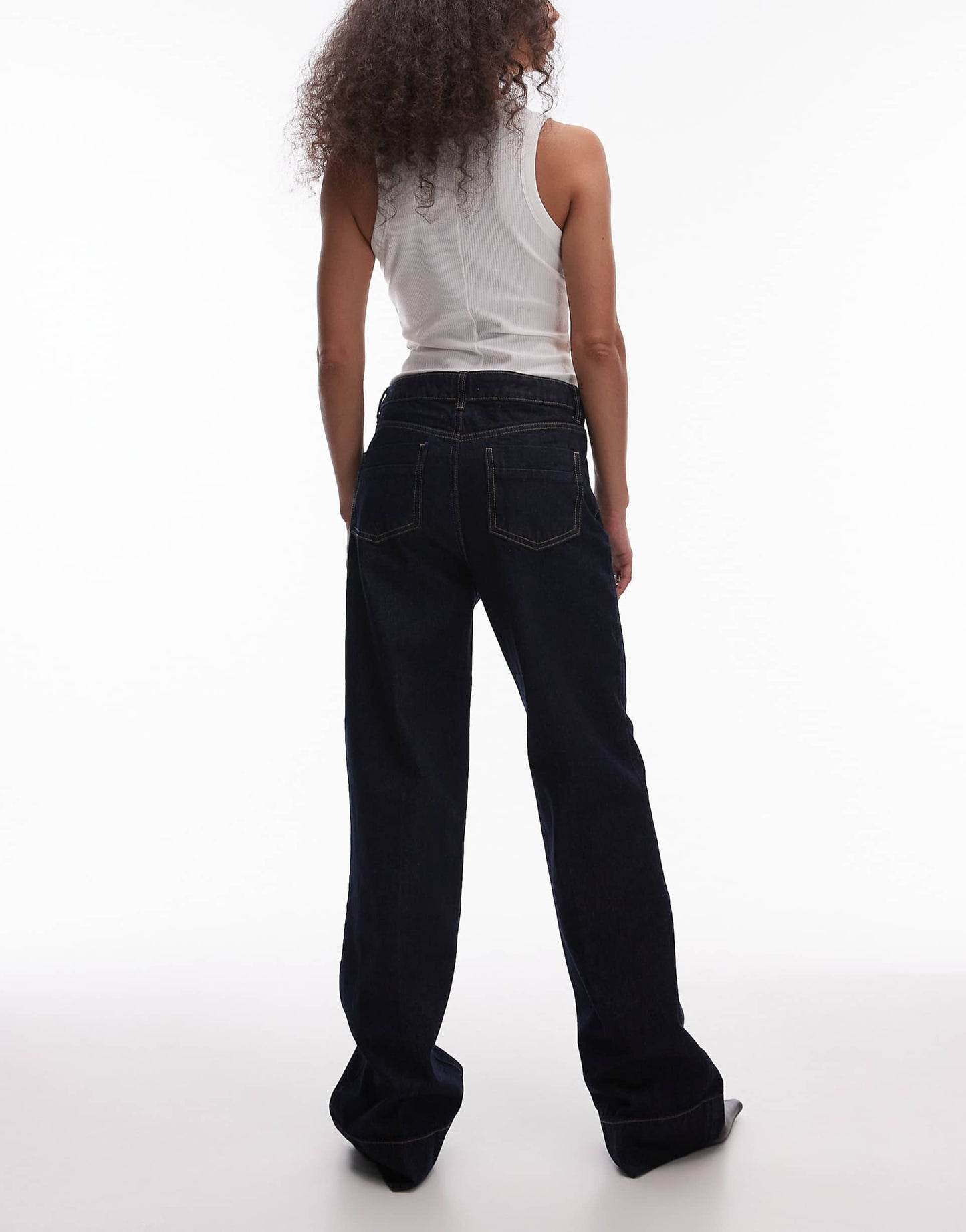 Straight Leg Contrast Stitch Jean