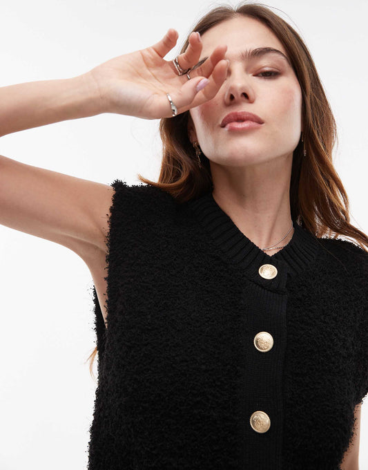 Knitted Button Up Vest