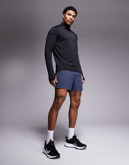 Regular Fit Quick Dry Long Sleeve Running T-Shirt With Mock Neck