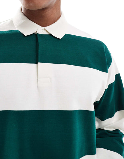 Oversized Stripe Rugby Polo Shirt