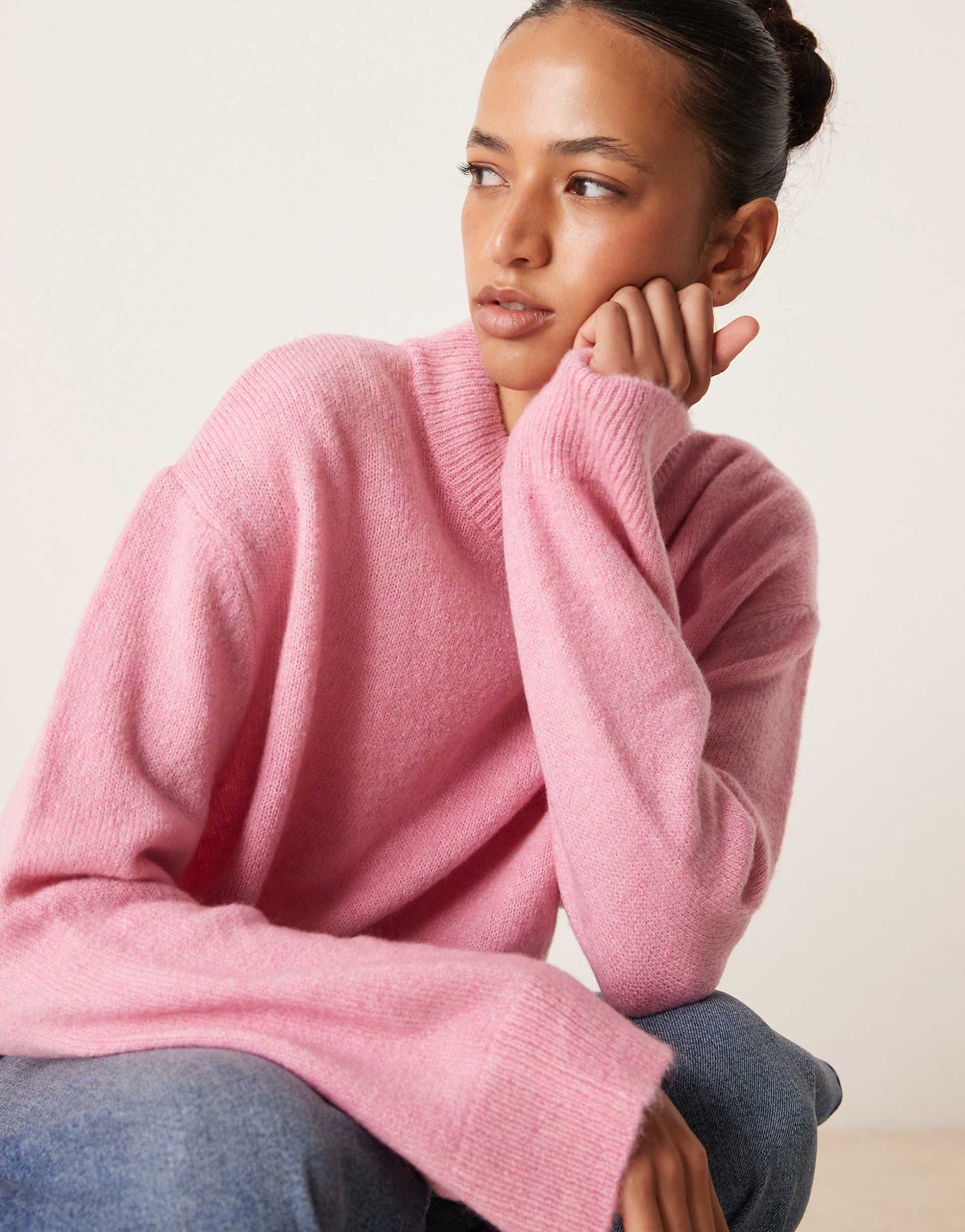 Oversized Knitted Crew Neck Jumper