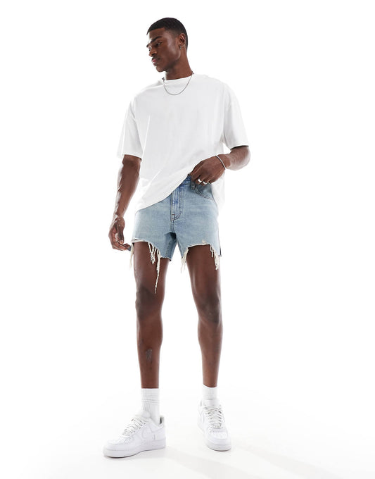 Shorter Length Slim Denim Shorts