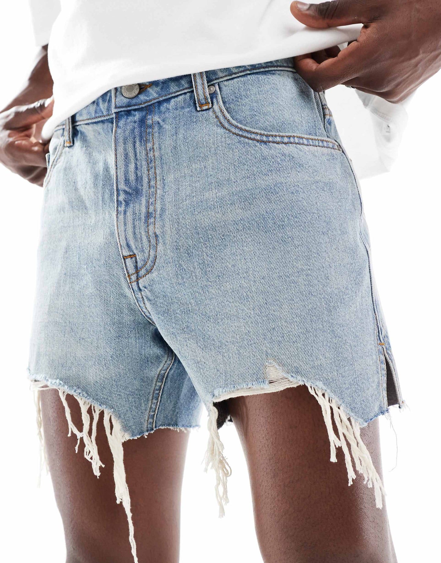 Shorter Length Slim Denim Shorts