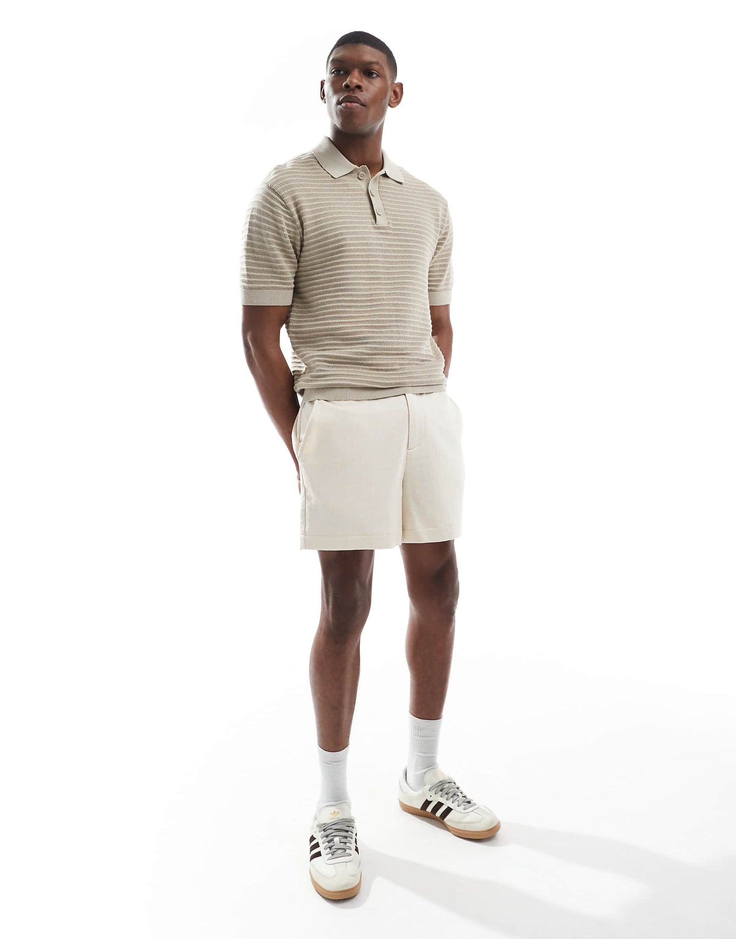 Wide Shorter Lengh Textured Shorts