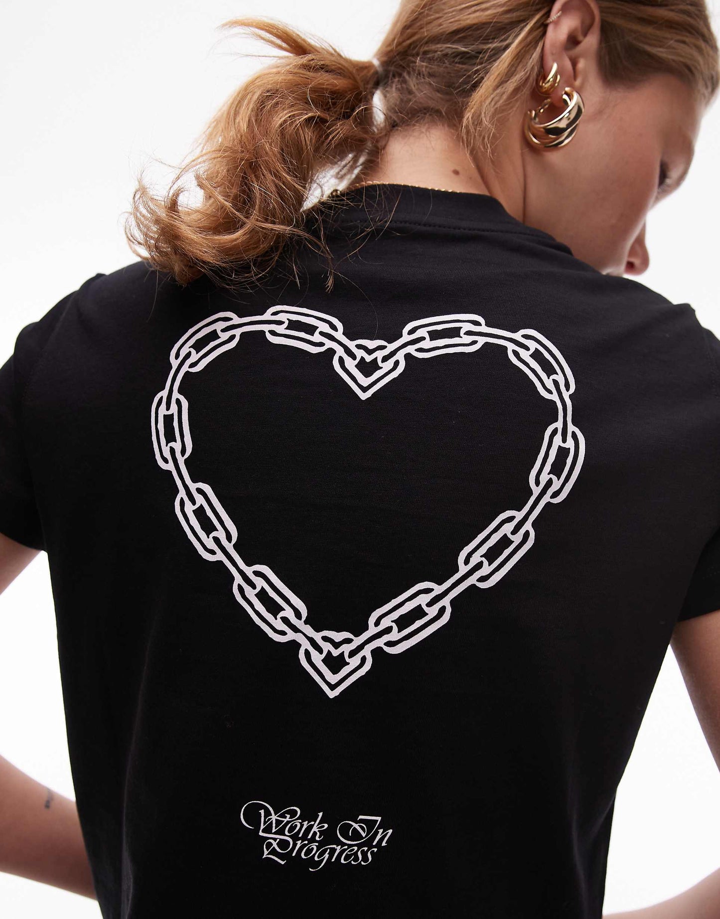 Chained Back Print T-Shirt