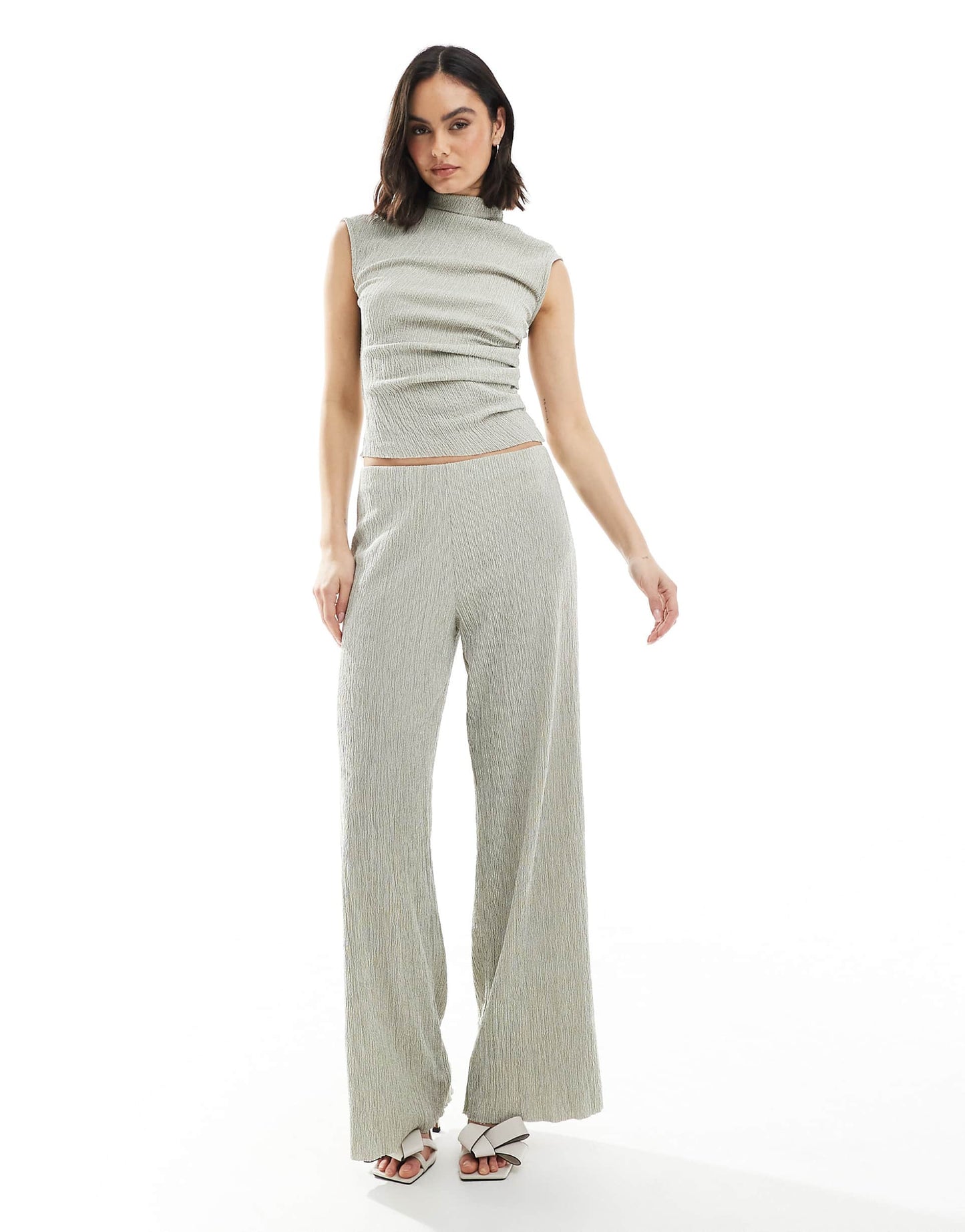 Co-Ord Textured Wide Leg Trouser