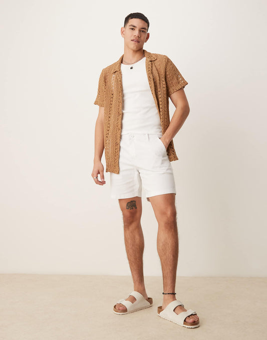 Skinny Mid Length Chino Shorts