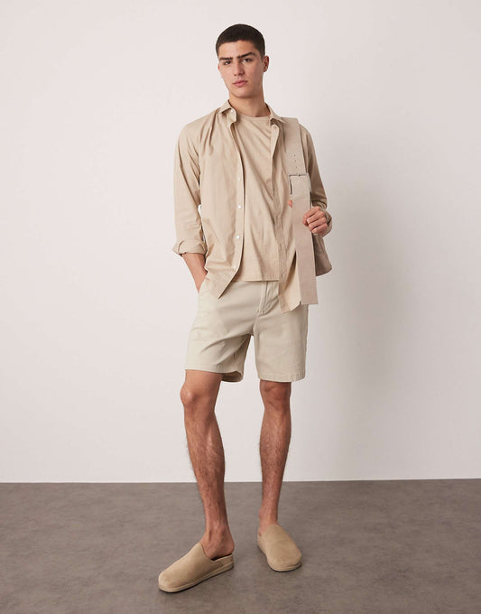 Skinny Mid Length Chino Shorts