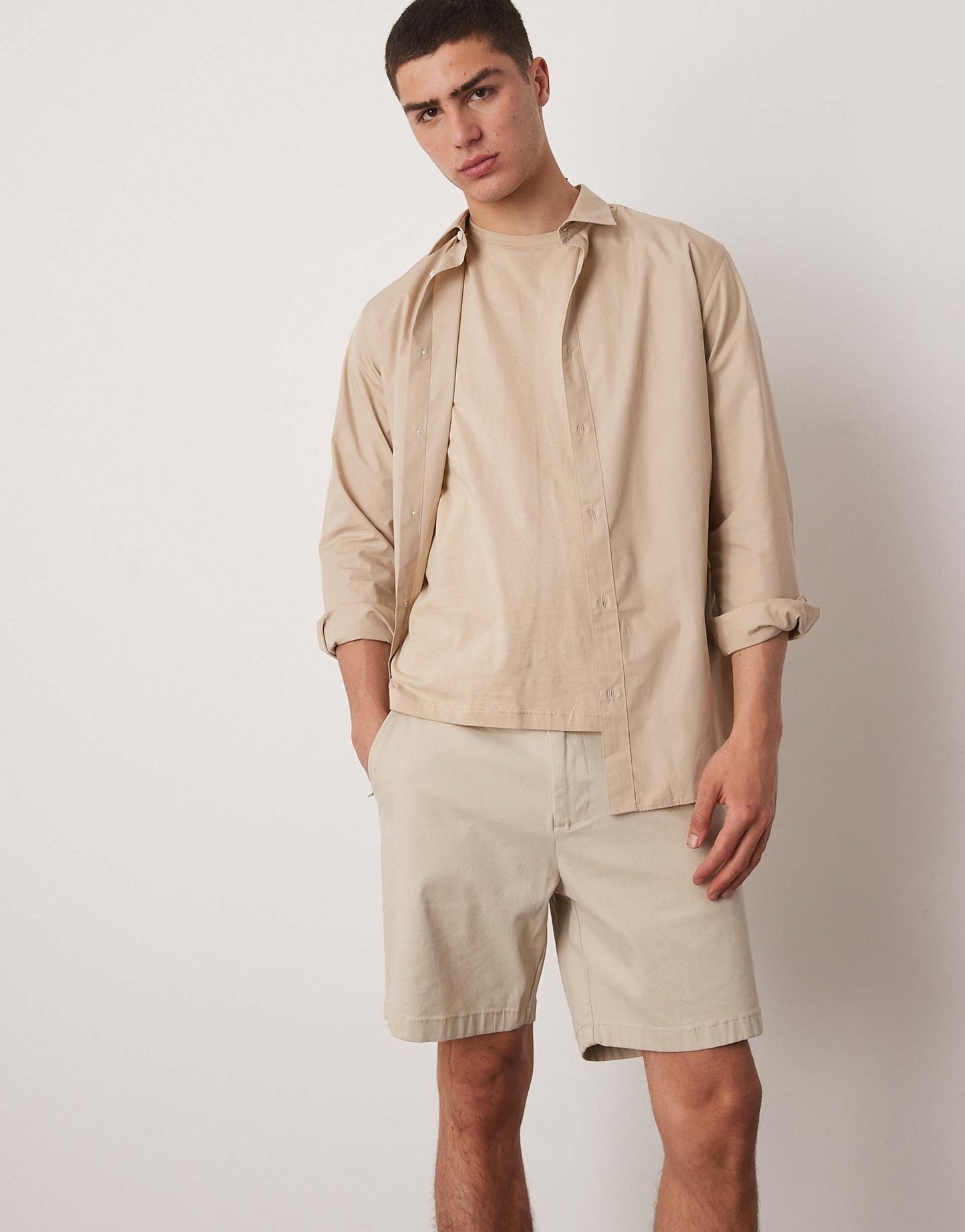Skinny Mid Length Chino Shorts
