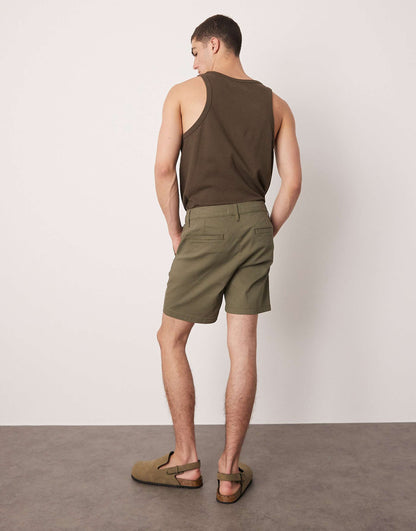 Skinny Mid Length Chino Shorts