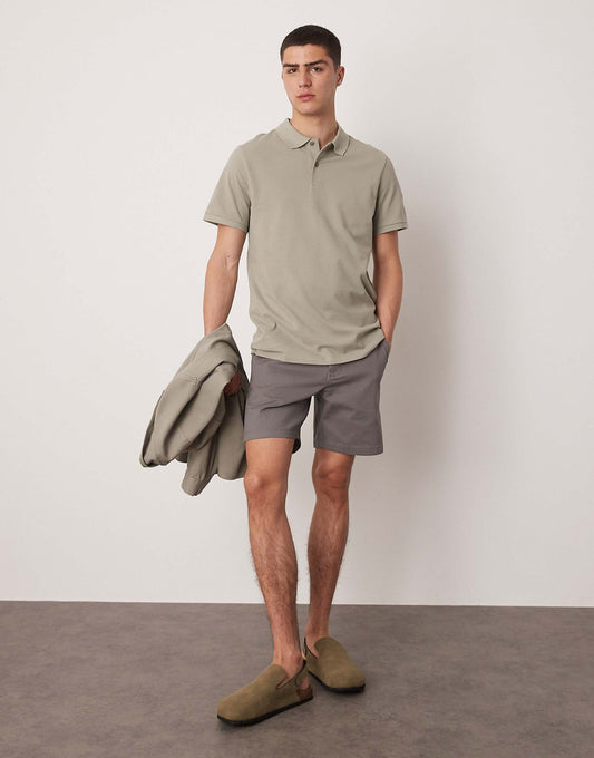Skinny Mid Length Chino Shorts