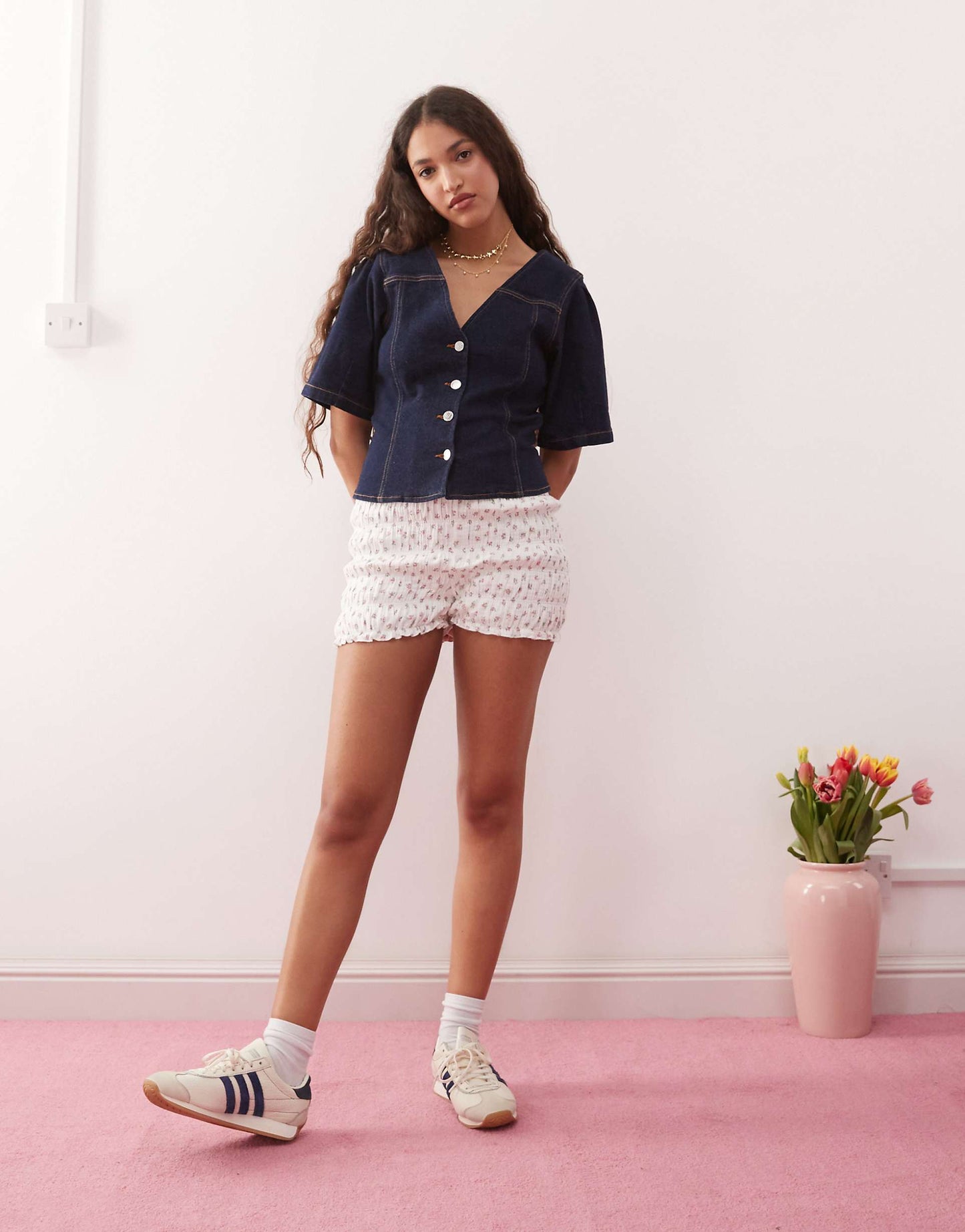 Puff Sleeve Denim Top