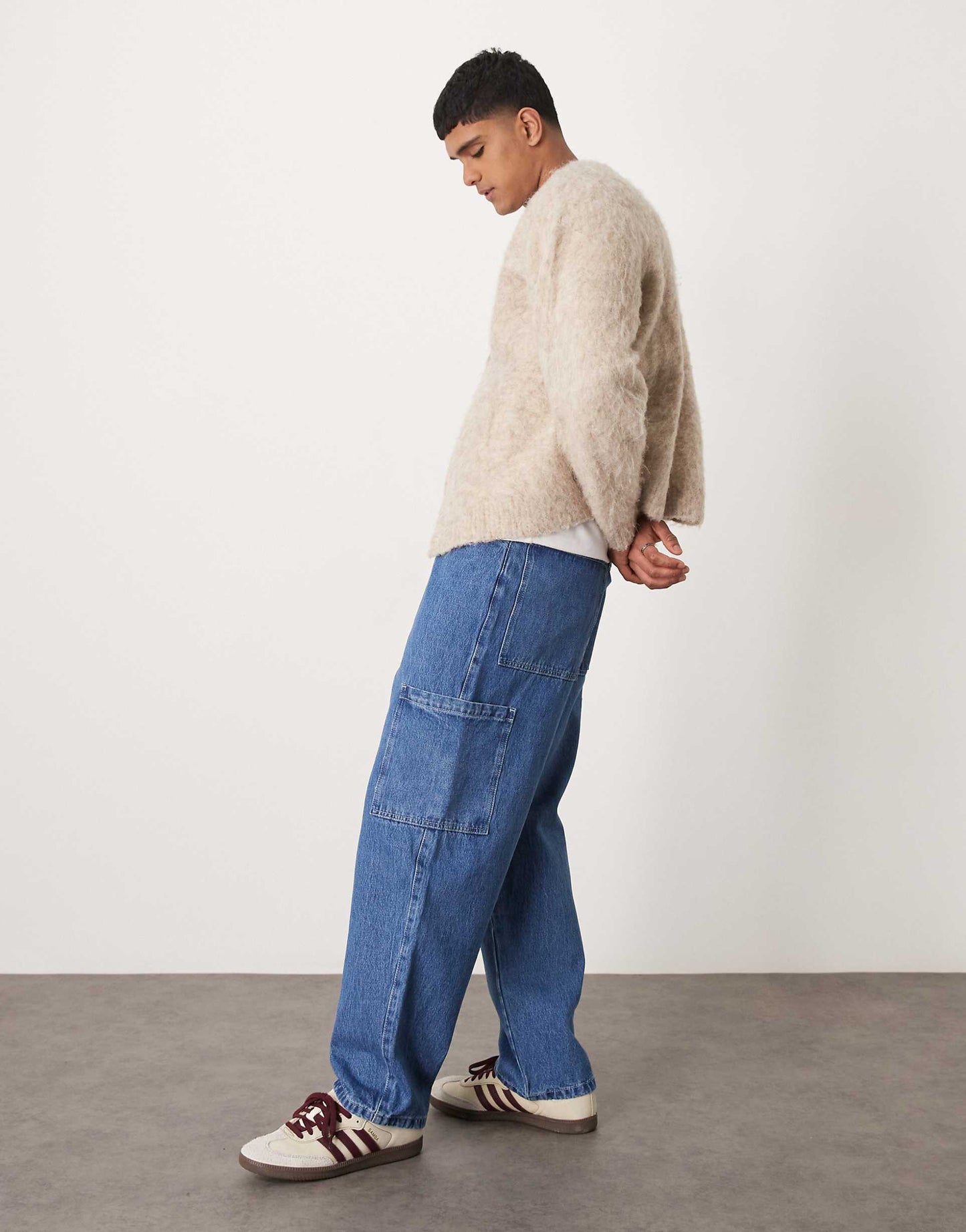 Wide Skater Jeans With Cargo Pockets
