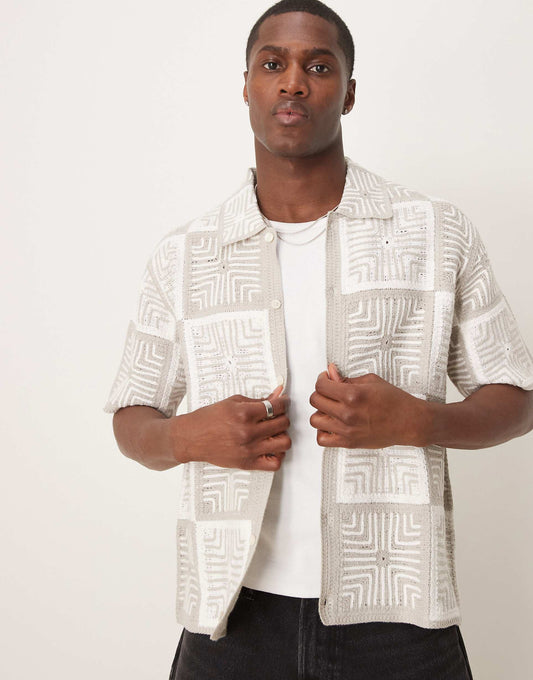 Crochet Knitted Tile Shirt
