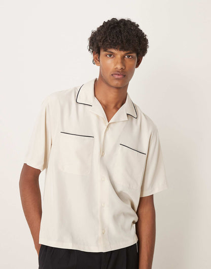 Bowling Shirt With Contrast Seams