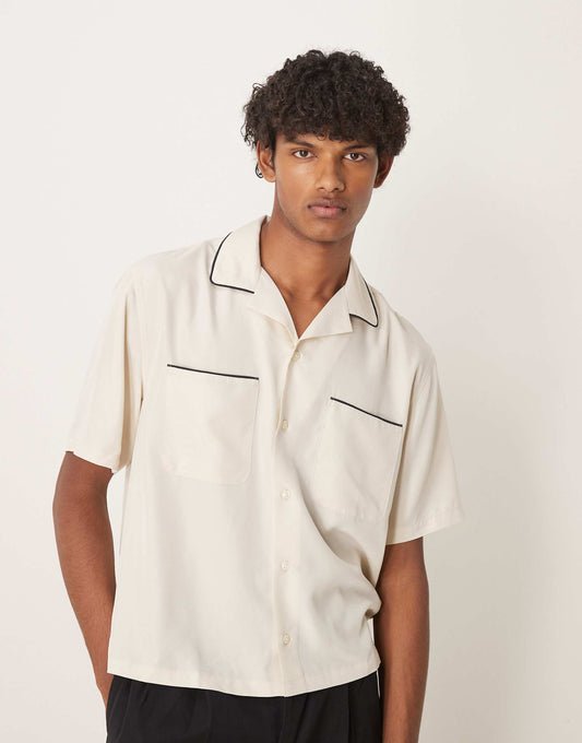 Bowling Shirt With Contrast Seams