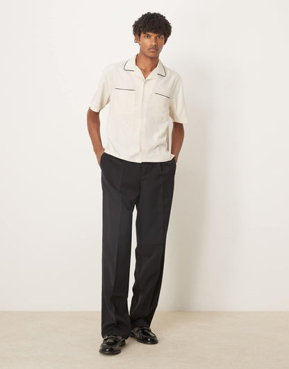 Bowling Shirt With Contrast Seams