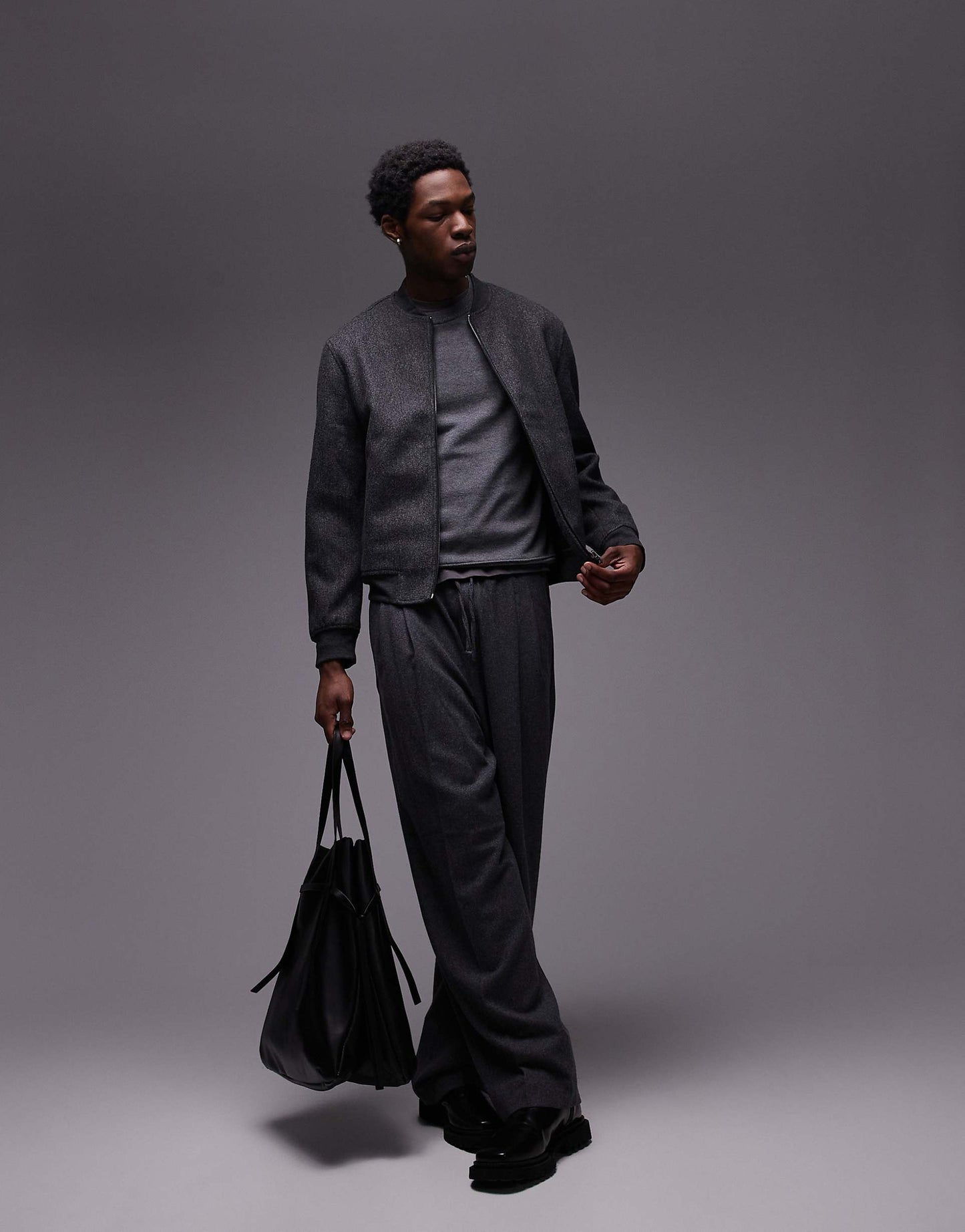 Wool Mix Bomber Jacket