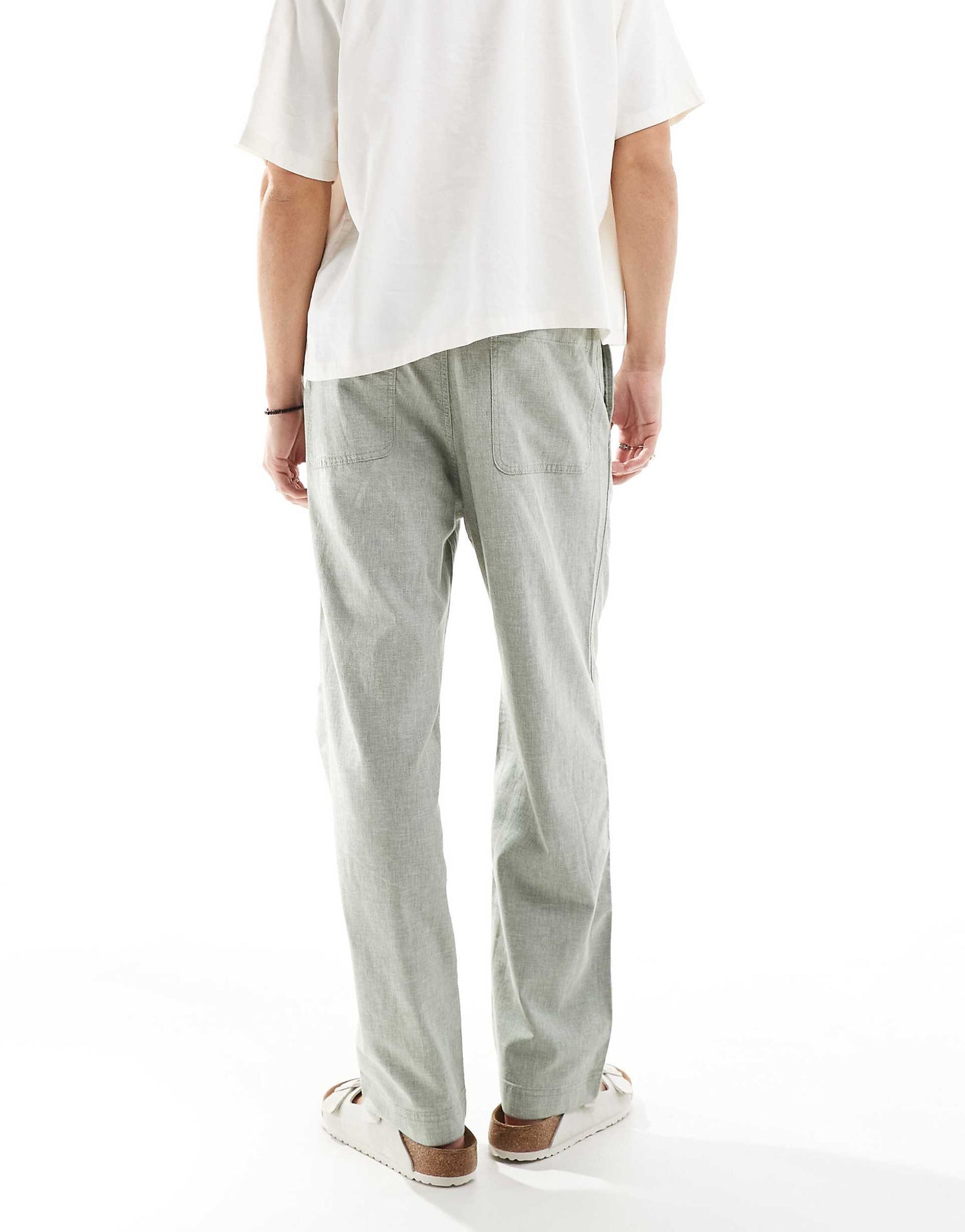Baggy Flex Waist Linen Trouser
