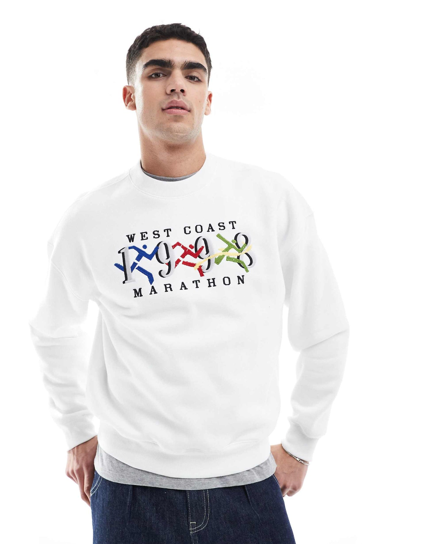 Crew Neck Graphic Sweat Top