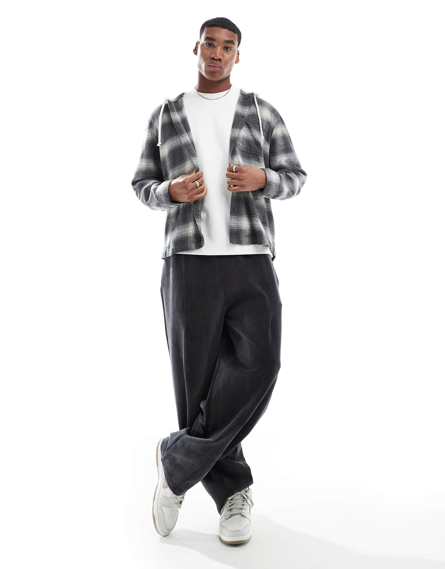 Long Sleeve Hooded Flannel Shirt