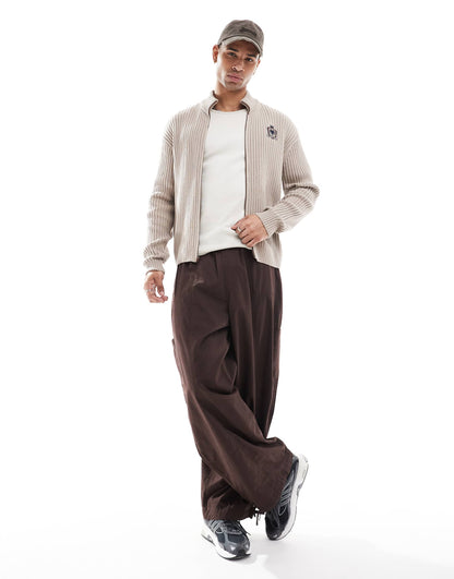 Knitted Zip Through Cardigan
