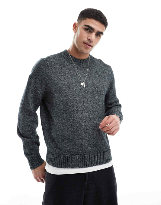 Knitted Boxy Crew Neck Jumper