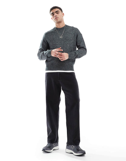 Knitted Boxy Crew Neck Jumper
