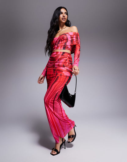 Bevin Maxi Length Column Skirt