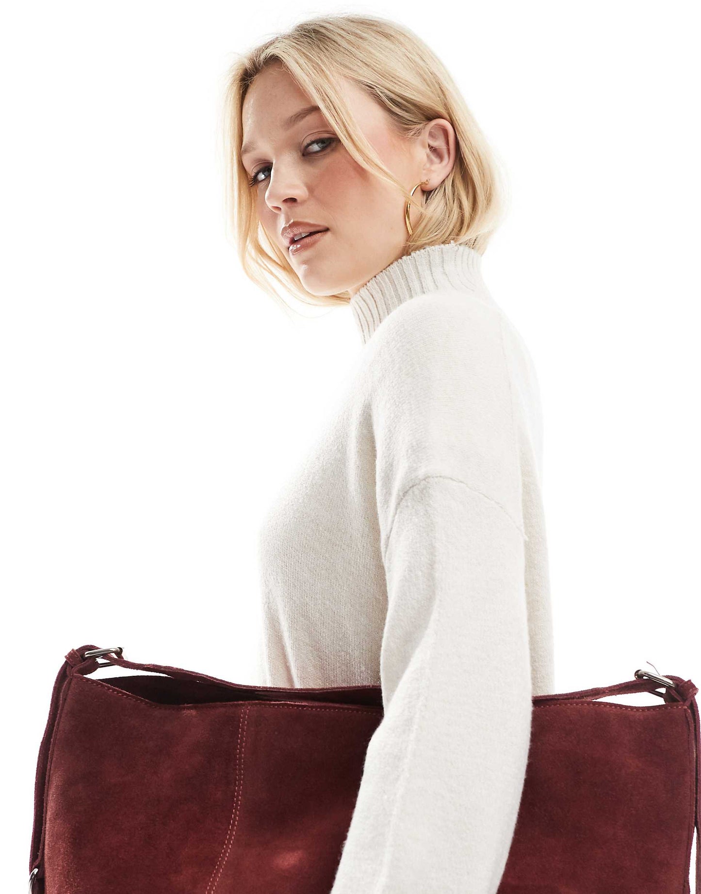 High Neck Ribbed Longline Jumper