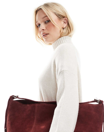 High Neck Ribbed Longline Jumper