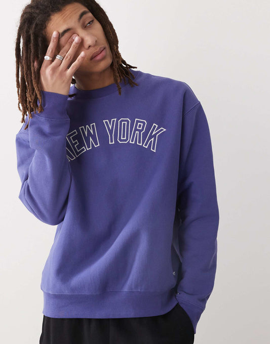 Ny Yankees Logo Print Sweatshirt