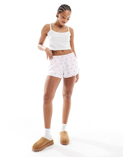 Nightwear Low Rise Baggy Flannel Boxer Short With Logo Waistband