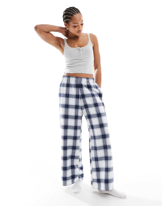Nightwear Mid Rise Baggy Flannel Bottom