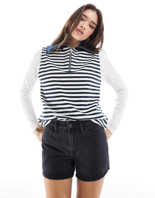 High Waist Relaxed Denim Short