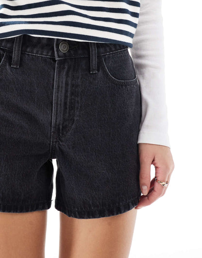 High Waist Relaxed Denim Short