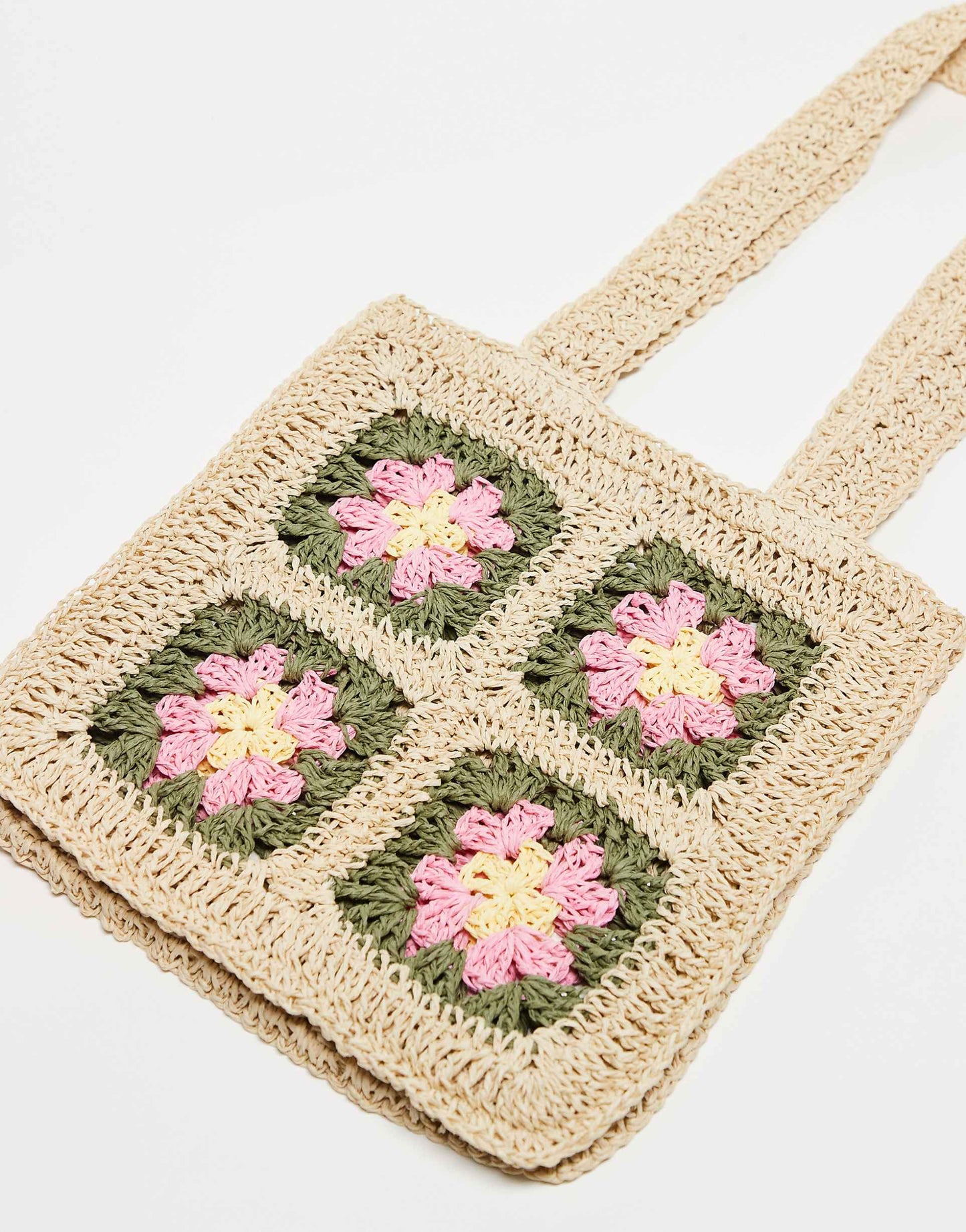 Crochet Geo Printed Mini Purse Bag With Straps