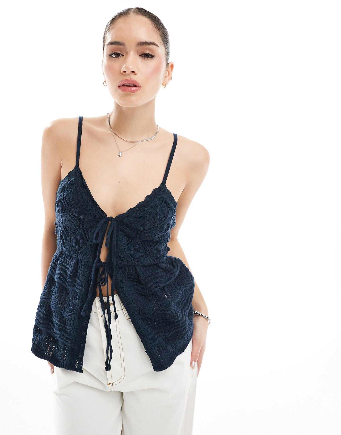 Tie Front Crochet Top