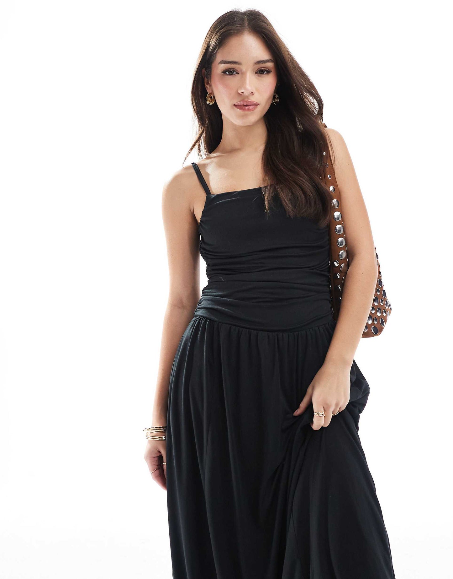 Strappy Back Puffball Maxi Dress