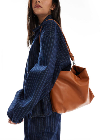 Rouched Top Shoulder Bag With Crossbody Strap