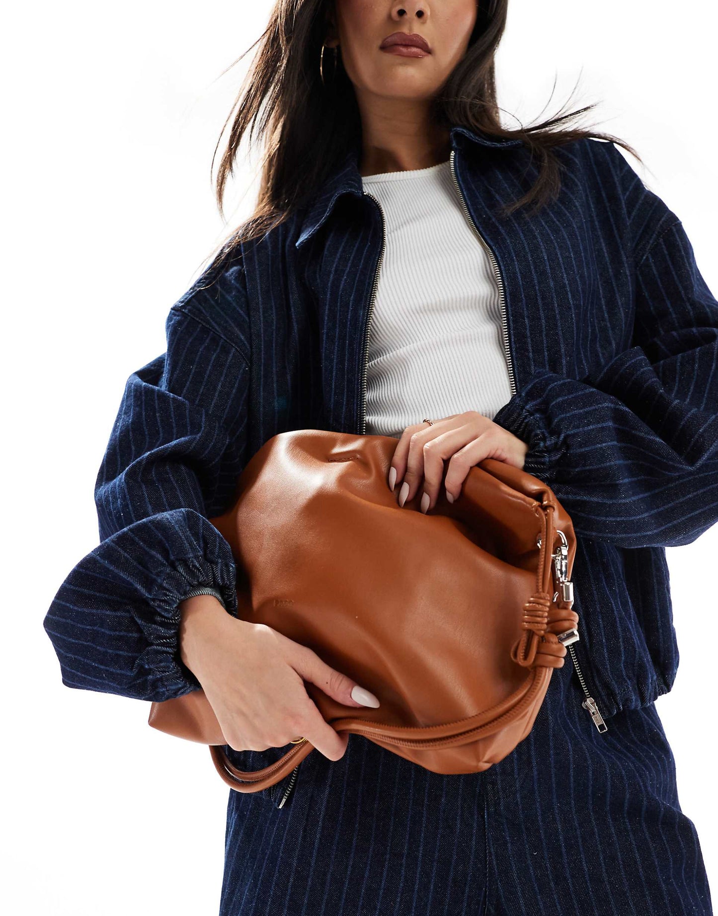 Rouched Top Shoulder Bag With Crossbody Strap