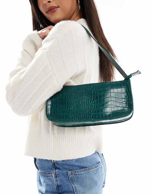 Croc Baguette Shoulder Bag