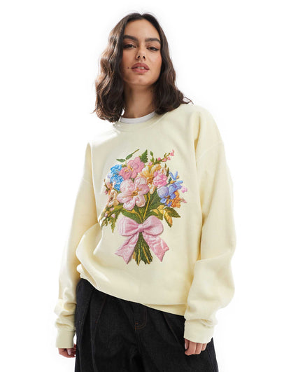 Floral Bouquet Oversized Sweatshirt