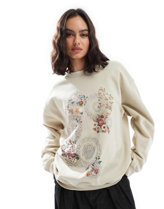 Floral Tapestry Oversized Sweatshirt