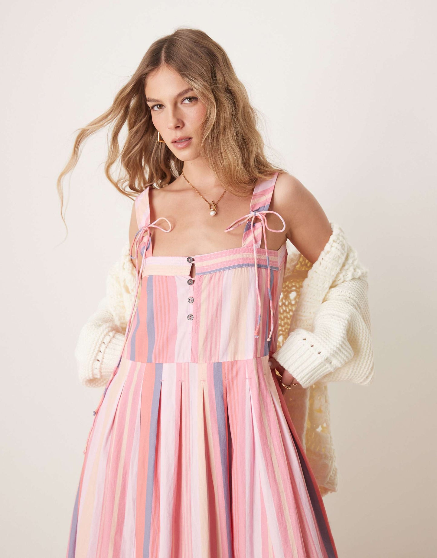 Primevera Striped Drop Waist Sun Dress