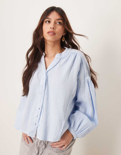 Valley Double Cloth Smock Blouse