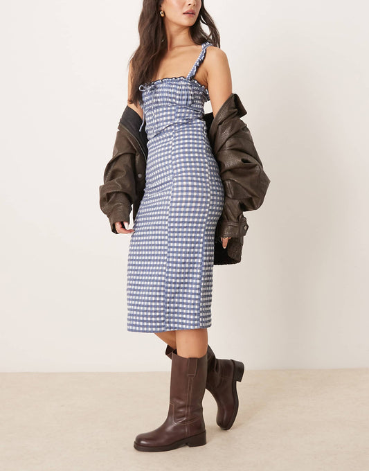 Lucinda Gingham Midi Dress