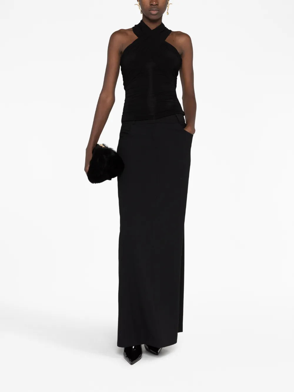 Halterneck Ruched Top