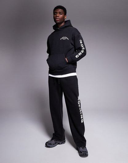 Co-Ord Space Dye Hoodie With Sleeve And Back Print